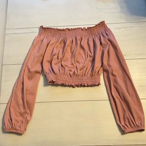 Rosy pink off the shoulders crop